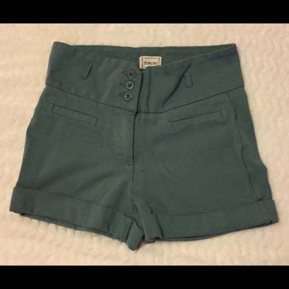 Timing High Waisted Button Down Shorts